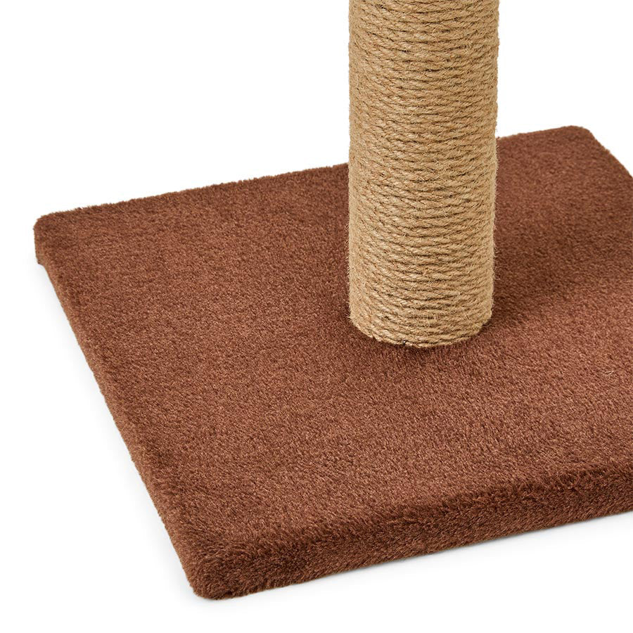 Pixi Brown Cat Scratch Post – Plush Teaser & Durable Jute Post